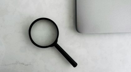 a magnifier glass on a table
