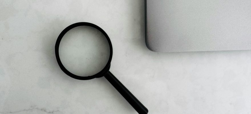 a magnifier glass on a table