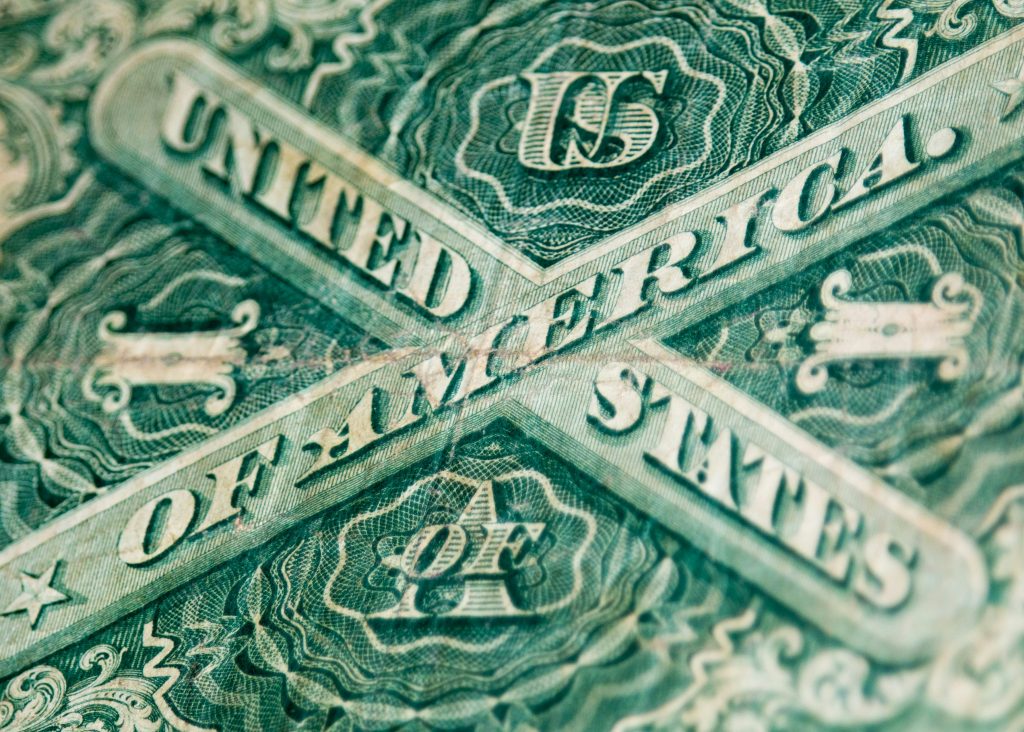 A close-up shot of a U.S. dollar.