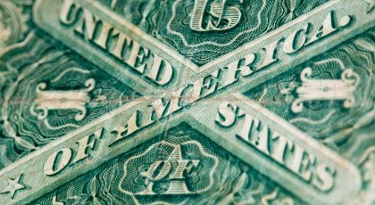 A close-up shot of a U.S. dollar.