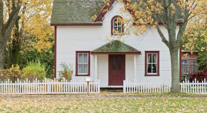 The exterior of a suburbian-style home.